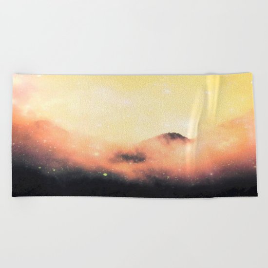 Cosmic landscape #stardust #society6 Beach Towel