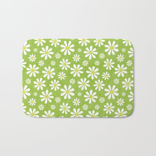 DAISIES ON APPLE GREEN Bath Mat