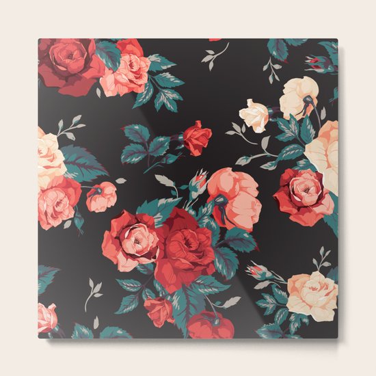 Vintage Flowers Metal Print