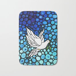 White Dove Art Peaceful Journey Bath Mat | Love, Bible, Whitedove, Peaceful, Healing, Wedding, Christianart, Christianity, Painting, Doves 