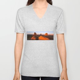 Sunset At Monument Valley Tribal Park, Utah, USA V Neck T Shirt