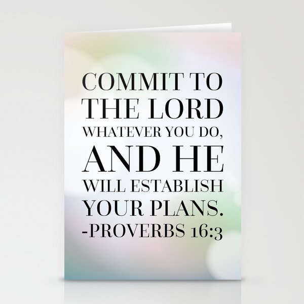 Proverbs 16:3 Bible Quote Stationery Cards