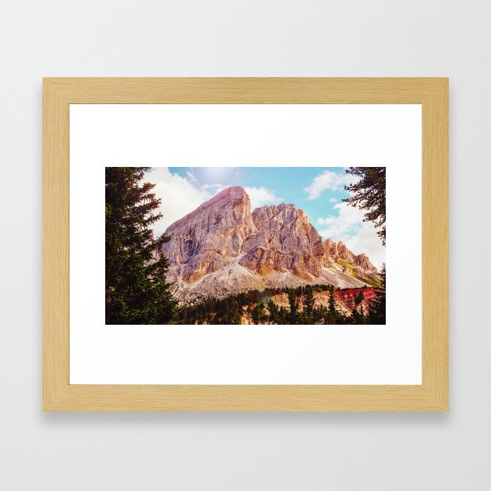 Rocky mountain Surrounded with trees Framed Art Print