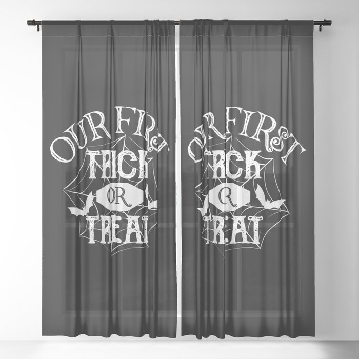 Our First Trick Or Treat Halloween Baby Sheer Curtain