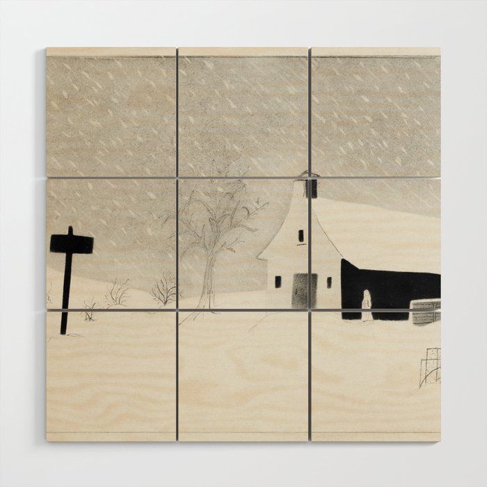 Snow Storm in Vermont  Wood Wall Art
