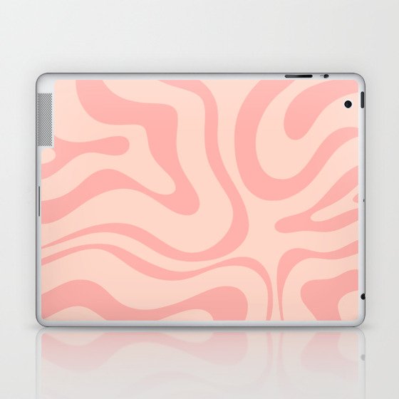 Soft Blush Pink Liquid Swirl Modern Abstract Pattern Laptop & iPad Skin