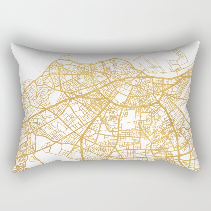 CASABLANCA MOROCCO CITY STREET MAP ART Rectangular Pillow