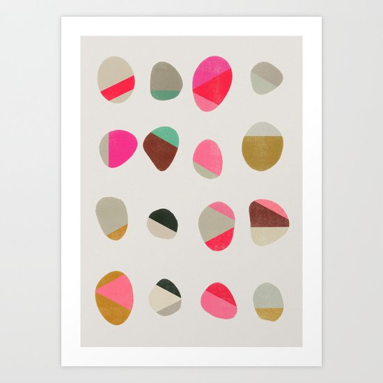 painted pebbles 1 Art Print