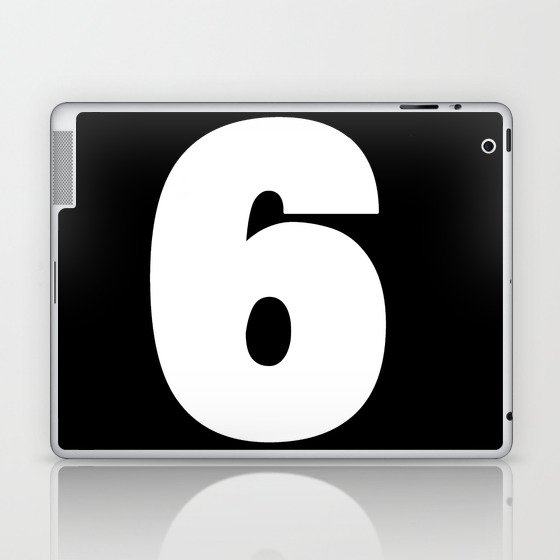6 (White & Black Number) Laptop & iPad Skin