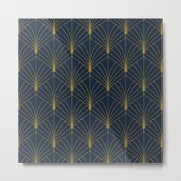 Blue Gold Art Deco Pattern Geometric Metal Print | Navyblue, Geometric, Artdeco, Blue, Fashionable, Gatsby, Bluegoldartdeco, Vintage, Fashion, Geometry 