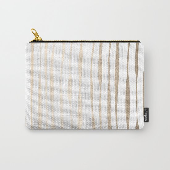 White Gold Sands Ink Pinstripes Carry-All Pouch