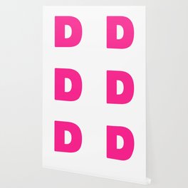 D (Dark Pink & White Letter) Wallpaper