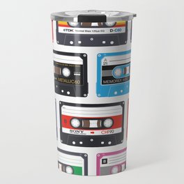 Retro Cassette Music Mix Tape Illustration Art Travel Mug
