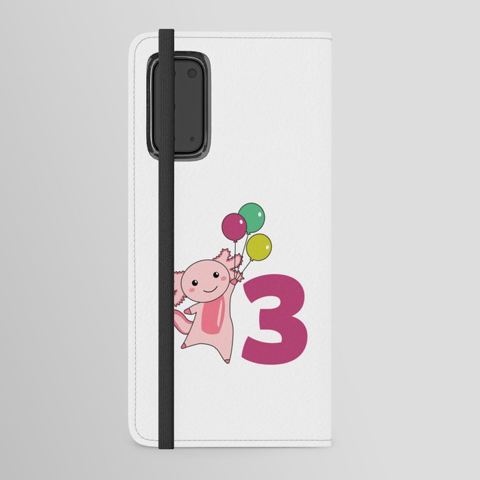 Axolotl Third Birthday Balloons For Kids Android Wallet Case