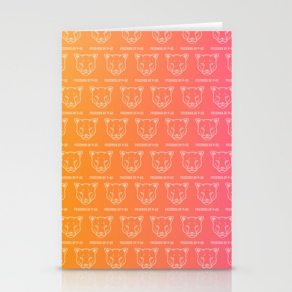 P22 Mountain Lion Pink & Orange Wrapping Paper Stationery Cards