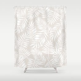 Tropical Palm Leaves - Palm Leaf Pattern - Sandy Beige Shower Curtain