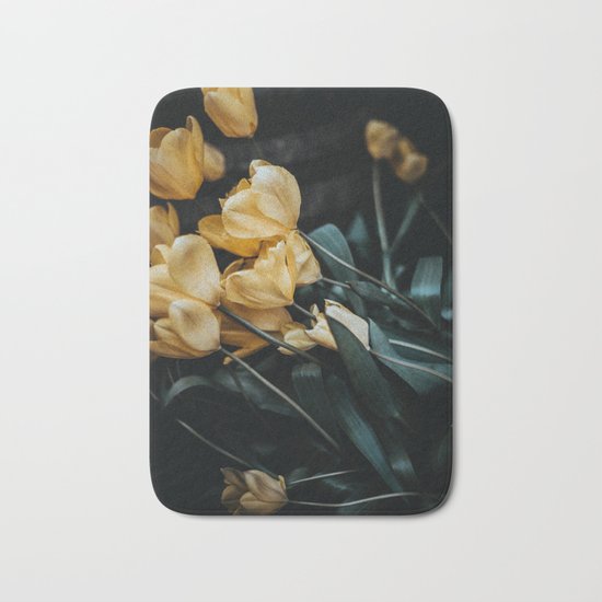 yellow tulips Bath Mat