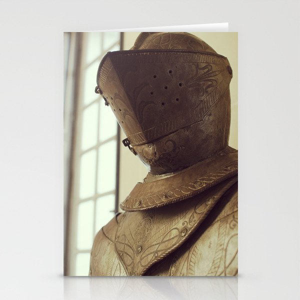 Medieval Knight Armor Helmet Stationery Cards