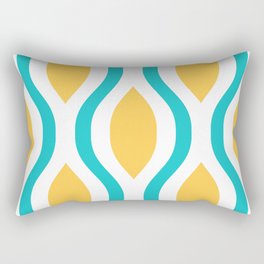 Mid century Decoration 387 Turquoise and Yellow Rectangular Pillow