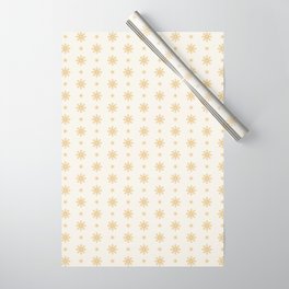 Christmas Pattern Yellow Retro Snowflake Wrapping Paper