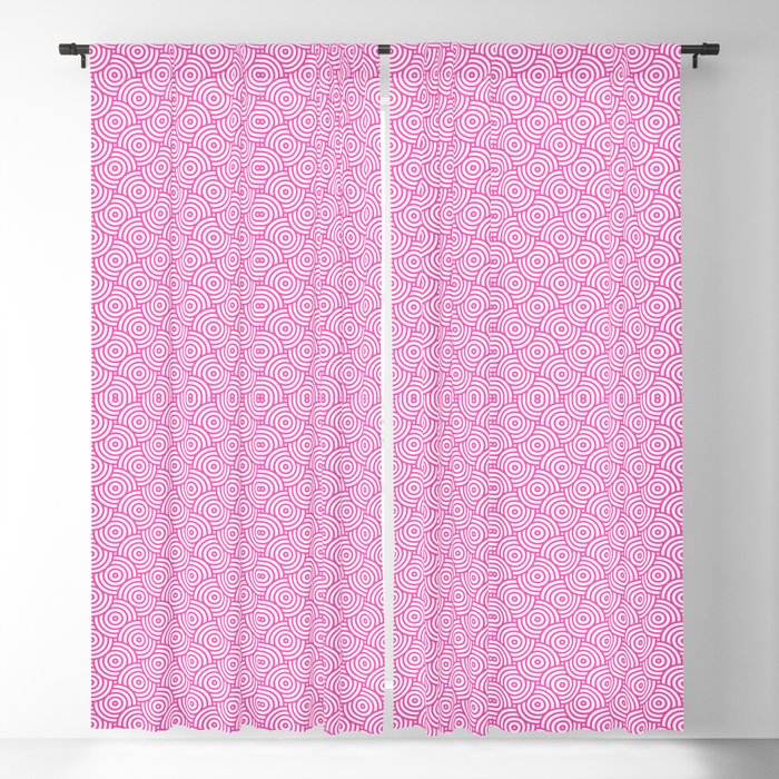 Pink Geometric Circles Blackout Curtain