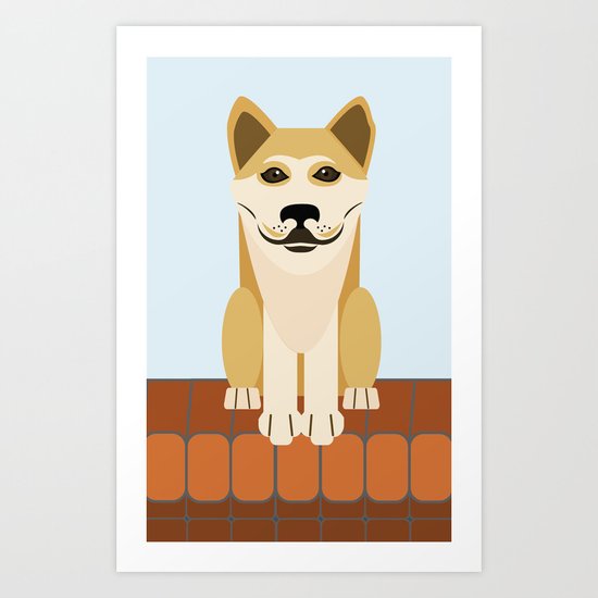 Shiba dog vector Art Print