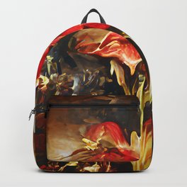 Amaryllis bouquet baroque oil painting Backpack
