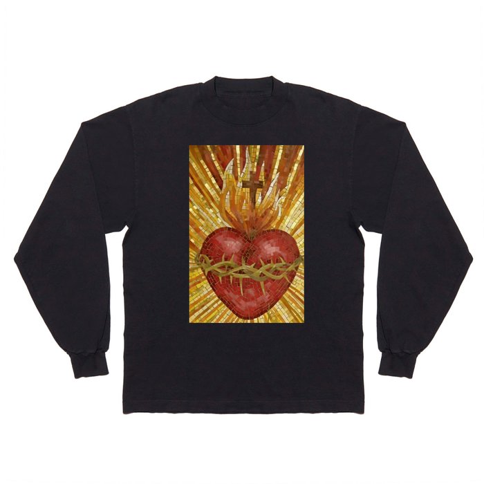 Sacred heart stained glass Long Sleeve T Shirt