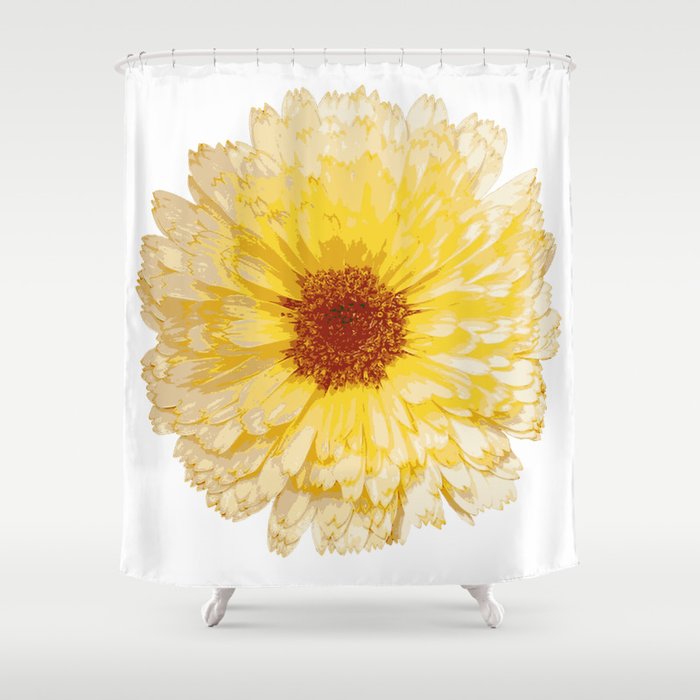 Beautiful Yellow Marigold Vector, Marigold Shower Curtain