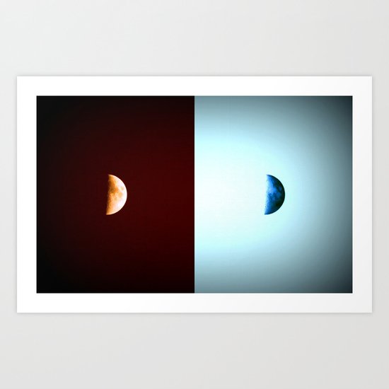 Glowing Waxing Crescent Art Print