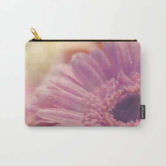 Pink Gerbera Daisy Flower with sparkling waterdrops #Society6 Carry-All Pouch