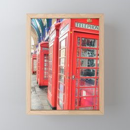 London phoneboxes Framed Mini Art Print