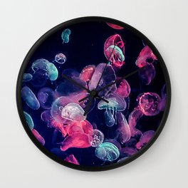 Sea Of colorful Jellyfish Wall Clock