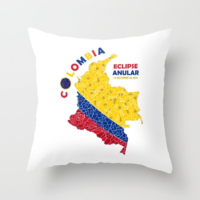 Colombia Annular Eclipse 2023 Throw Pillow