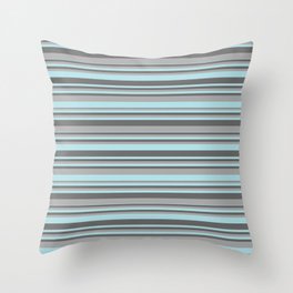 [ Thumbnail: Powder Blue, Dim Gray, and Dark Grey Colored Striped/Lined Pattern Throw Pillow ]