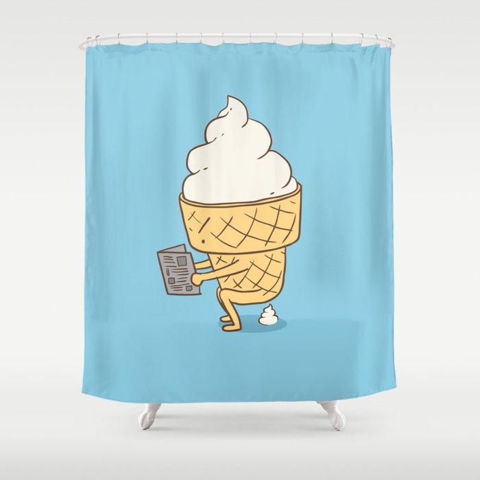 Everyone Poops (Blue) Shower Curtain