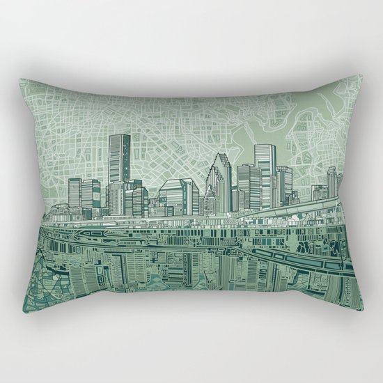 houston city skyline Rectangular Pillow