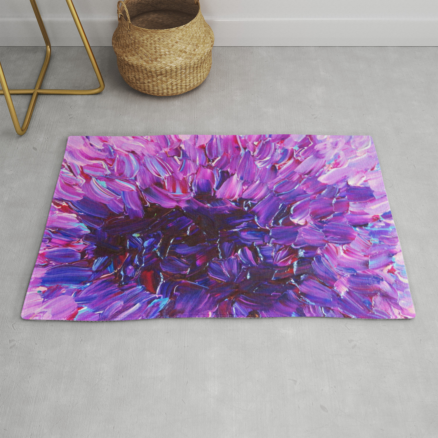 Lotus Blossum Beautiful Purple Floral Abstract Modern Decor In
