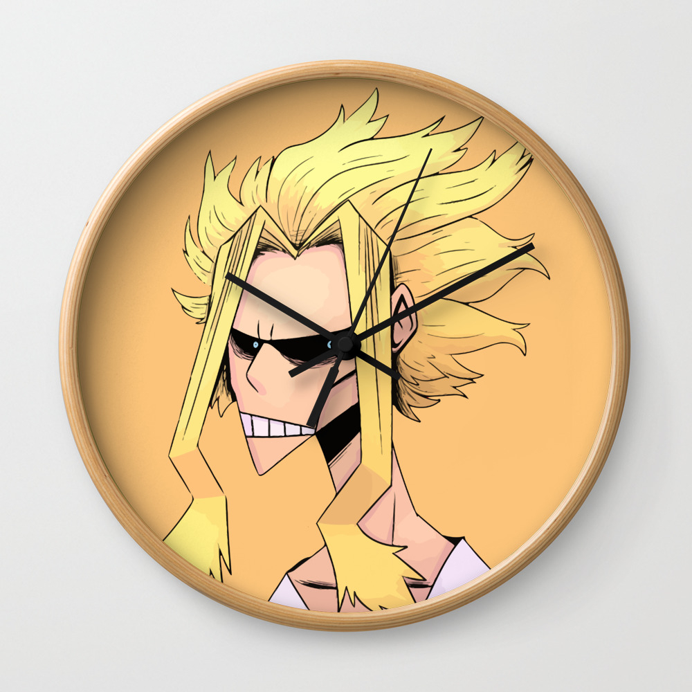 Weak All Might Wall Clock By Penyawang Society6