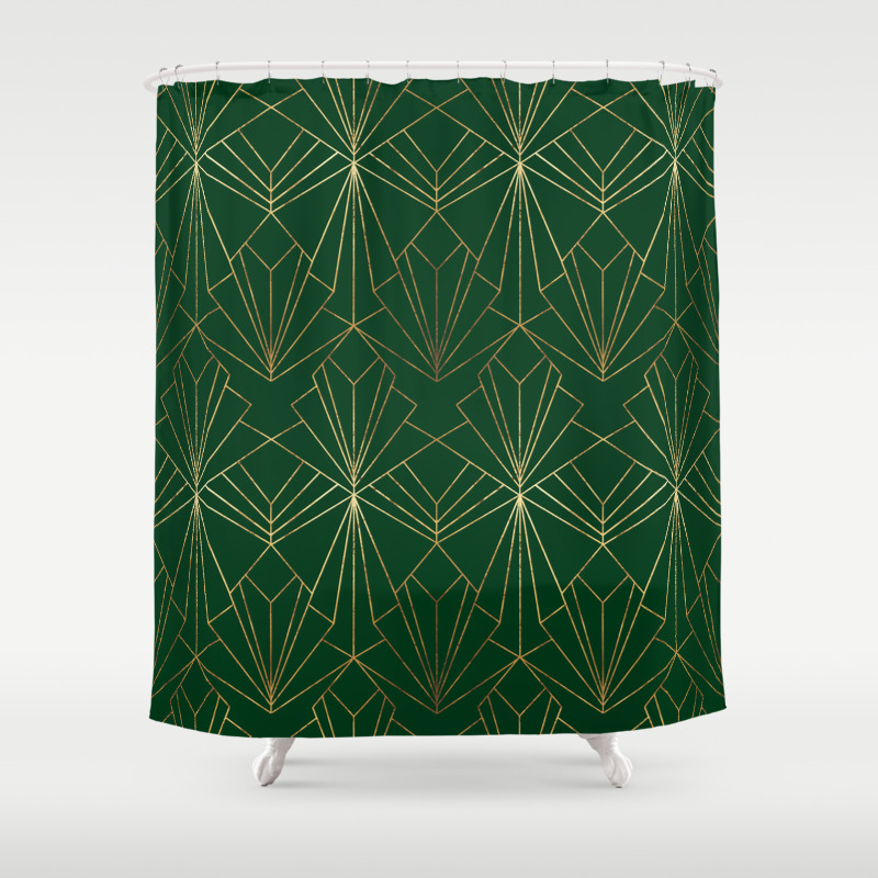 dark green shower curtain hooks