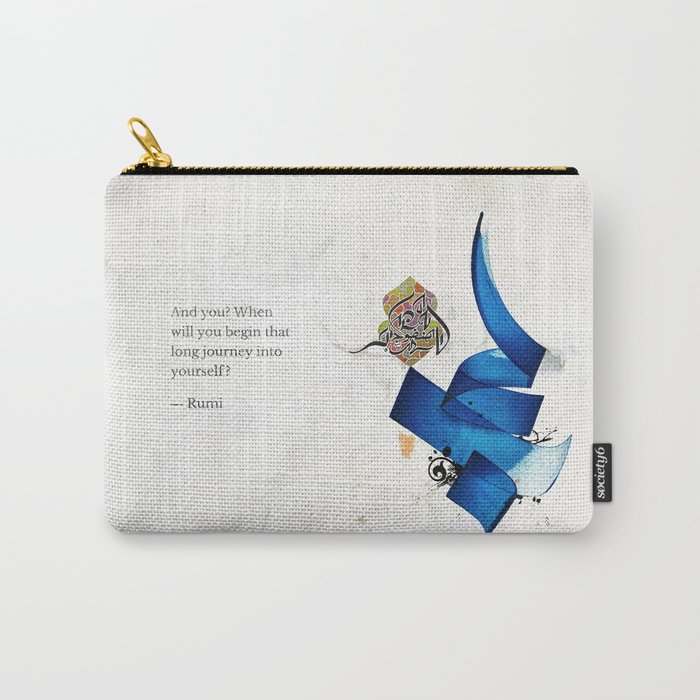 Arabic Calligraphy - Rumi - Journey Into Self Carry-All Pouch