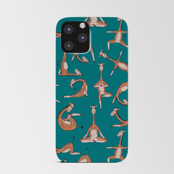 Cute Giraffes In Yoga Poses iPhone Card Case