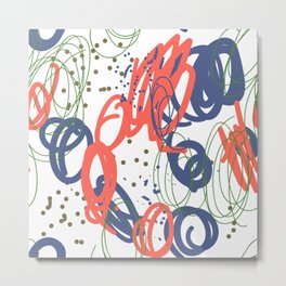 Modern Doodle Abstract Pattern Metal Print