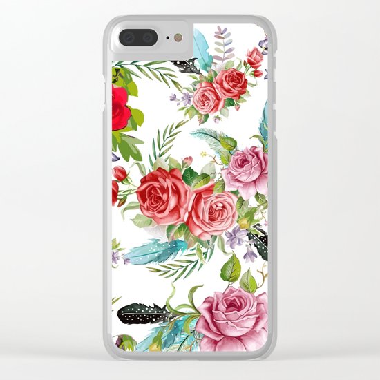 Floral Pattern Clear iPhone Case