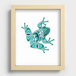 Frog Pacific Northwest Native American Indian Style Art Recessed Framed Print