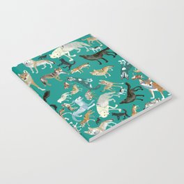 Wolves of the World Green pattern Notebook