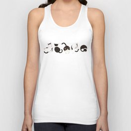 Black and White Cats Chilling on Floor - Horizontal -  Unisex Tank Top
