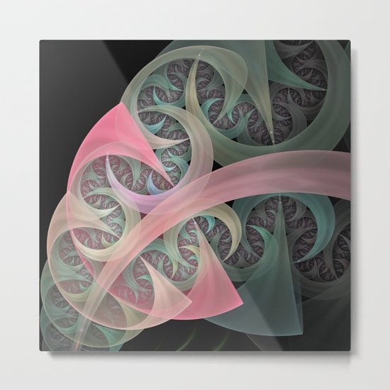 Dream Beam, fractal abstract in dreamy colors Metal Print