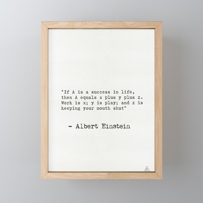 Albert Einstein great quote 5 Framed Mini Art Print