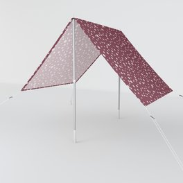 Retro red and off white abstract polka dots pattern Sun Shade